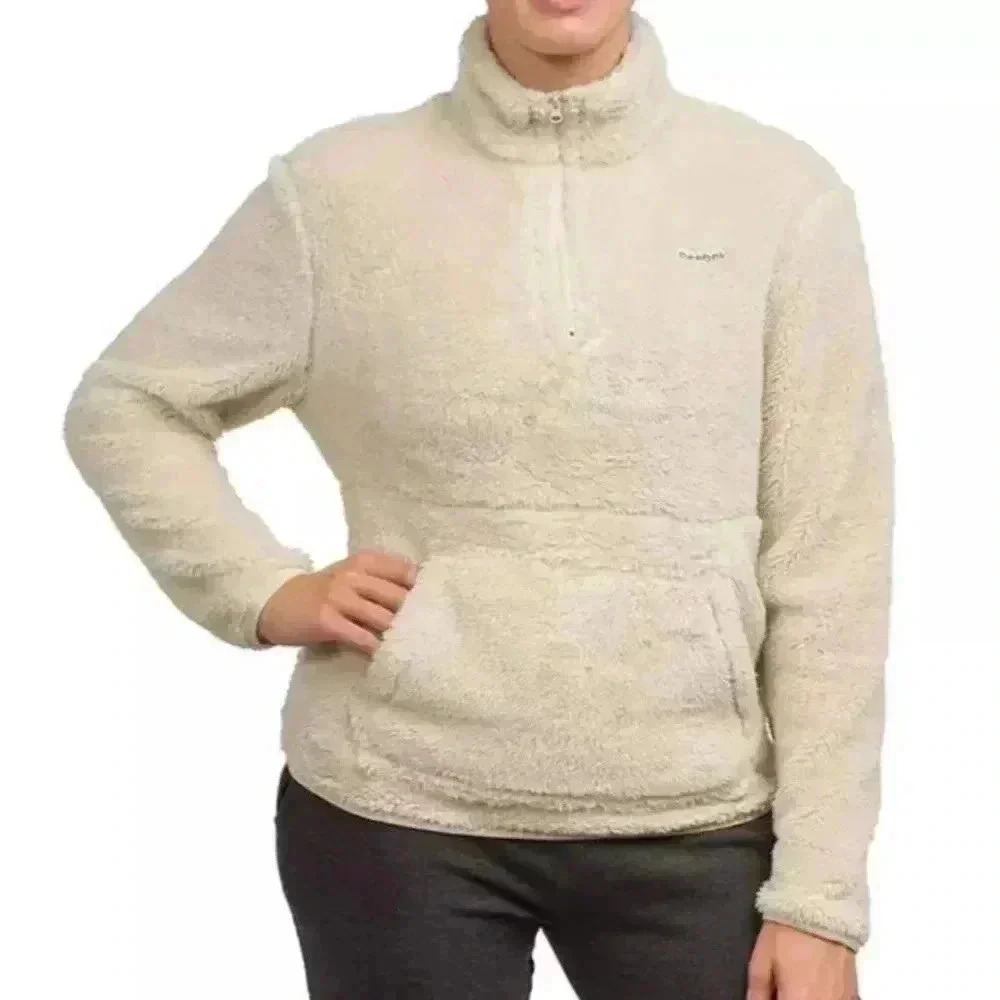 Reebok Women's Size XLarge Fog 1/4-Zip Mock Neck Sherpa Fleece Pullover - Picture 3 of 13